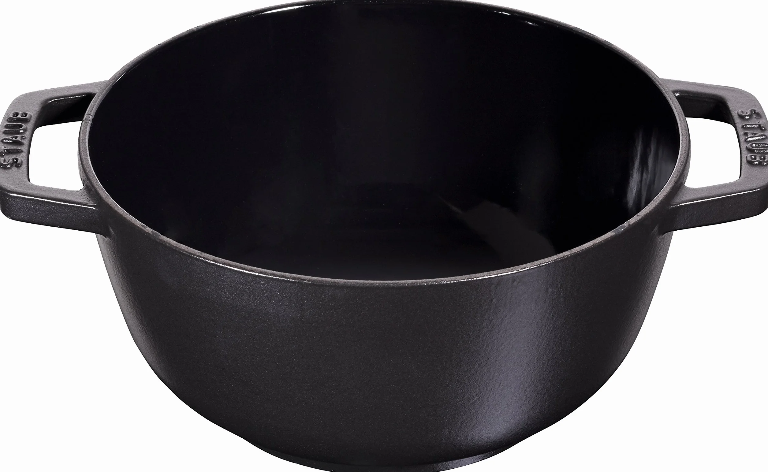 STAUB Fondue Set Gusseisen 20 cm für Käse Schoko Fleisch Fondue mit 6 Gabeln Schwarz