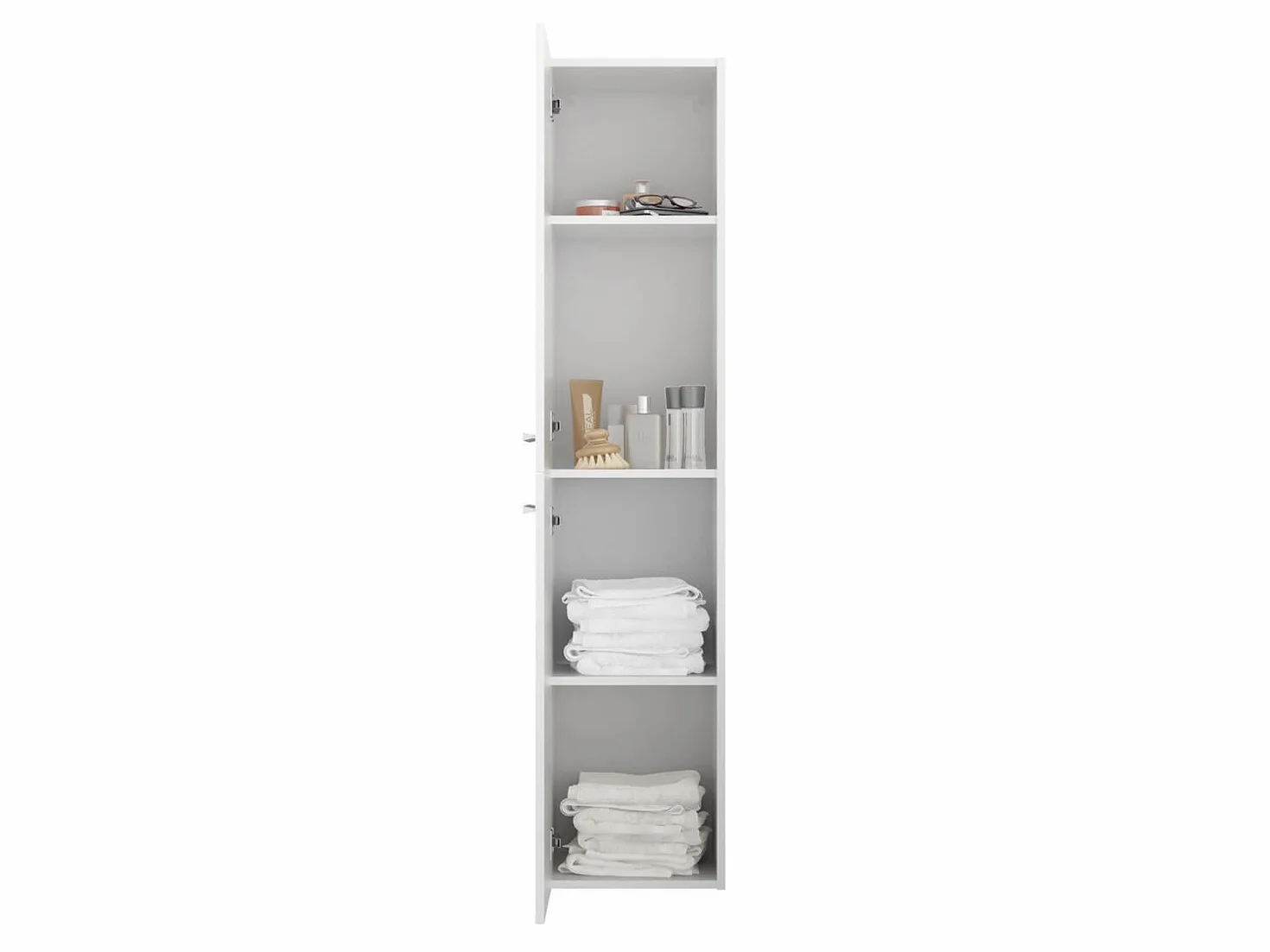 Sieper I zestaw mebli ?azienkowych Libato, podwójna umywalka z szafk? pod umywalk? 120 x 50 cm, wysoka szafka i lustro ?azienkowe, kolor bia?y