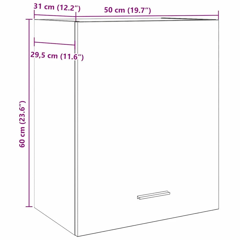 vidaXL Szafka wisząca Lyon szarość betonu 50x31x60 cm płyta wiórowa