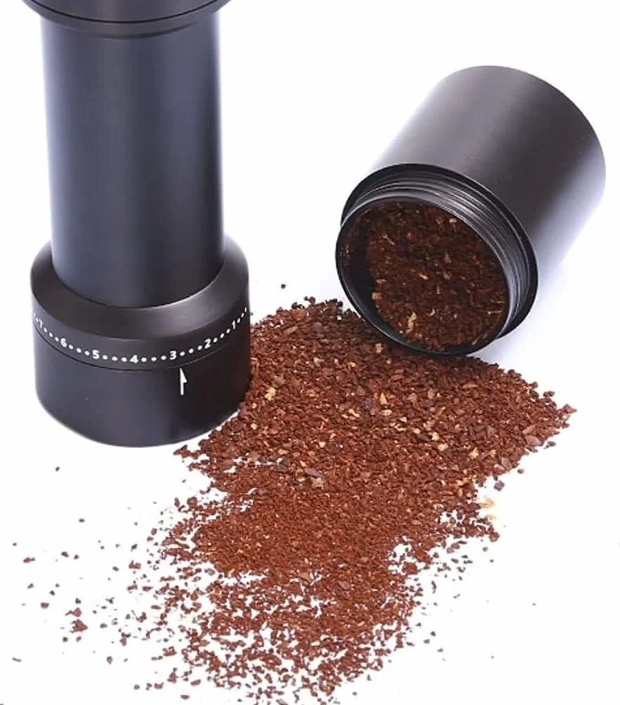 French Press Przenośny młynek ręczny ekspres do kawy użytku domowego mały ziaren ze stopu Dzbanek Kawy(Blue,Silver)