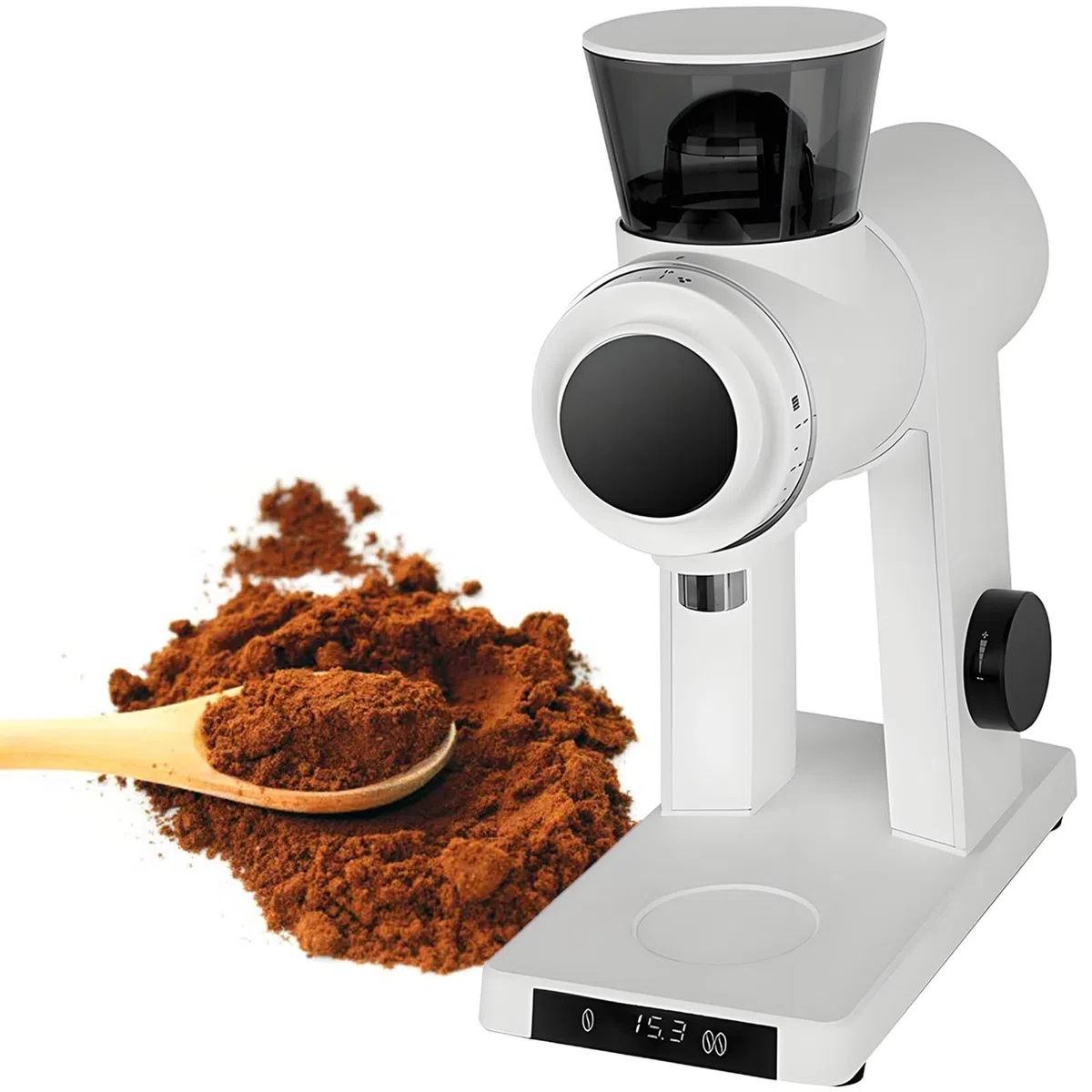 Elektryczny Młynek Do Kawy French Press O Mocy 300 W, 16-Milimetrowy, Komercyjny Młynek Do Kawy Espresso, Biały