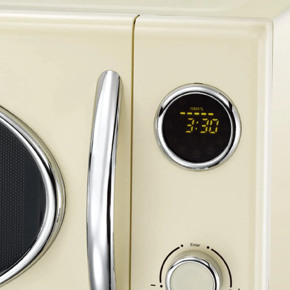 MELISSA 16330128 Retro kuchenka mikrofalowa / 1000 W/pojemność 23 l, designerska kuchenka mikrofalowa z grillem/kremowymi kolorami