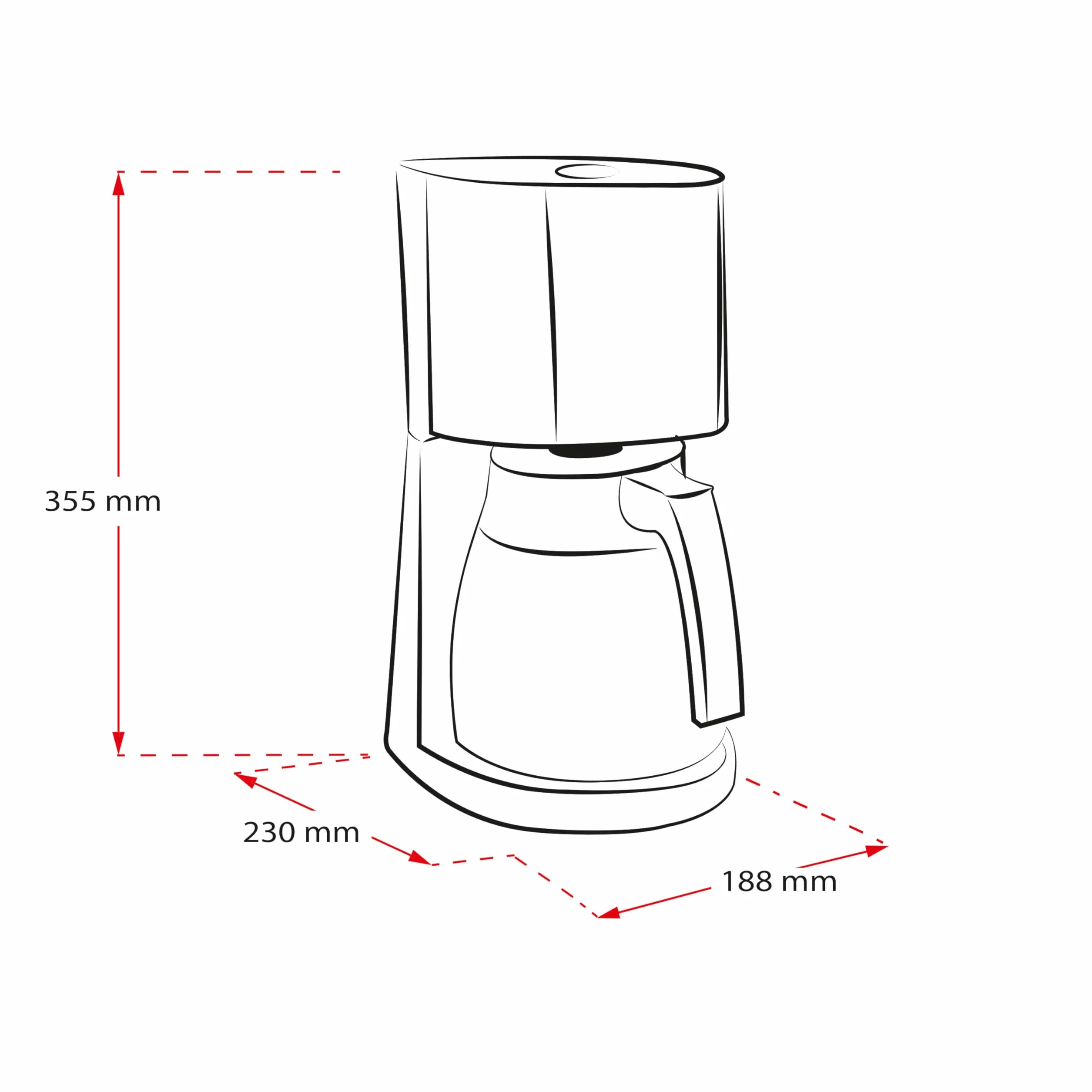 Melitta 1017-08 Ekspres do Kawy, Stal Szlachetna, 1000 W, 10 L, Czarny