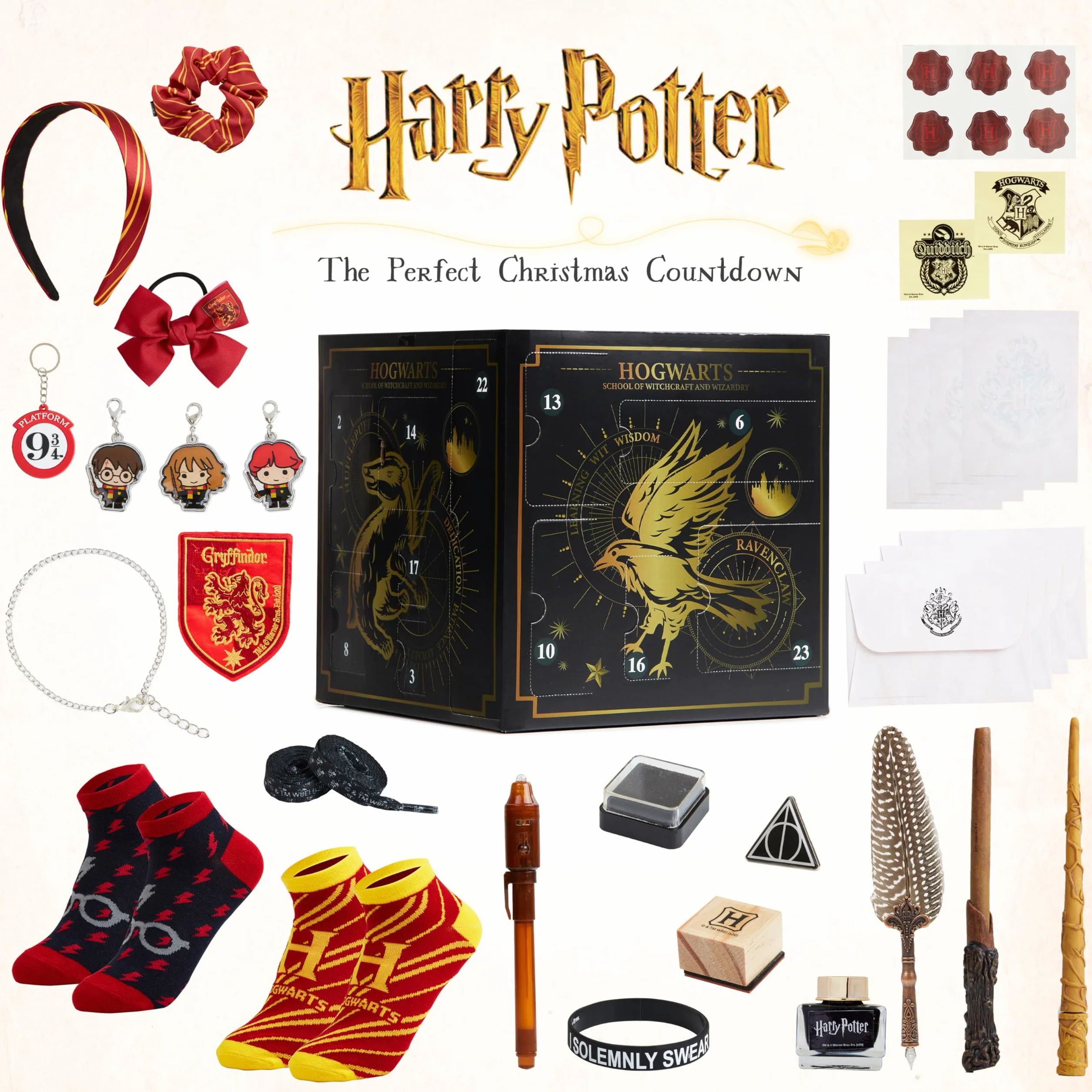 Harry Potter Kalendarz adwentowy 2021 dla dzieci, kształt kostki, 24 niespodzianki, biżuteria, prezenty do kalendarza adwentowego