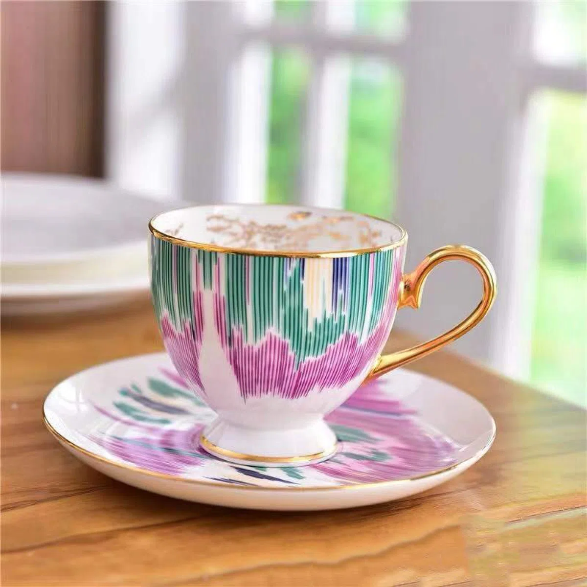 Porcelanowy zestaw do herbaty dla dorosłych – 15 sztuk zawiera dzbanek z porcelany kostnej, słoik na mleko i kubki, elegancki serwis do kawy do zabawy lub na prezent