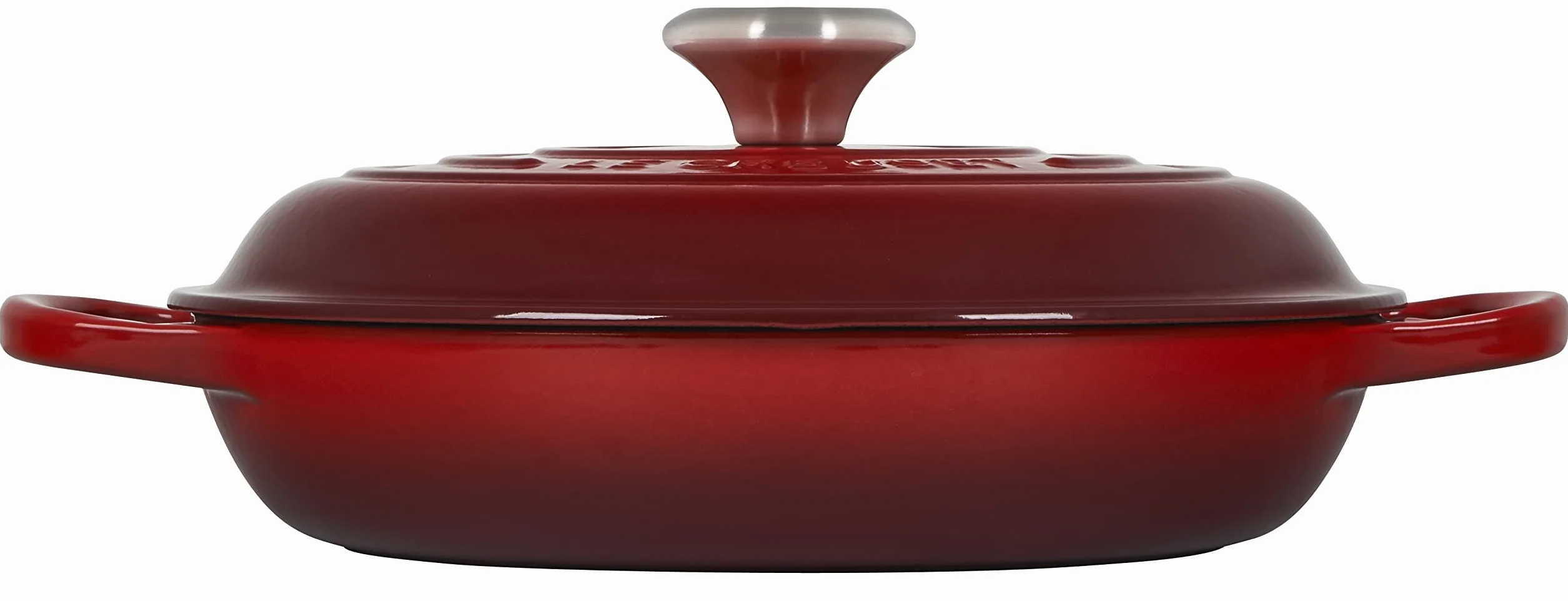 Le Creuset Signature żeliwny garnek Gourmet, okrągły, Ø 26 cm, 2,2 l, do wszystkich rodzajów kuchenek włącznie z indukcyjnymi, 4,205 kg, wiśniowa czerwień