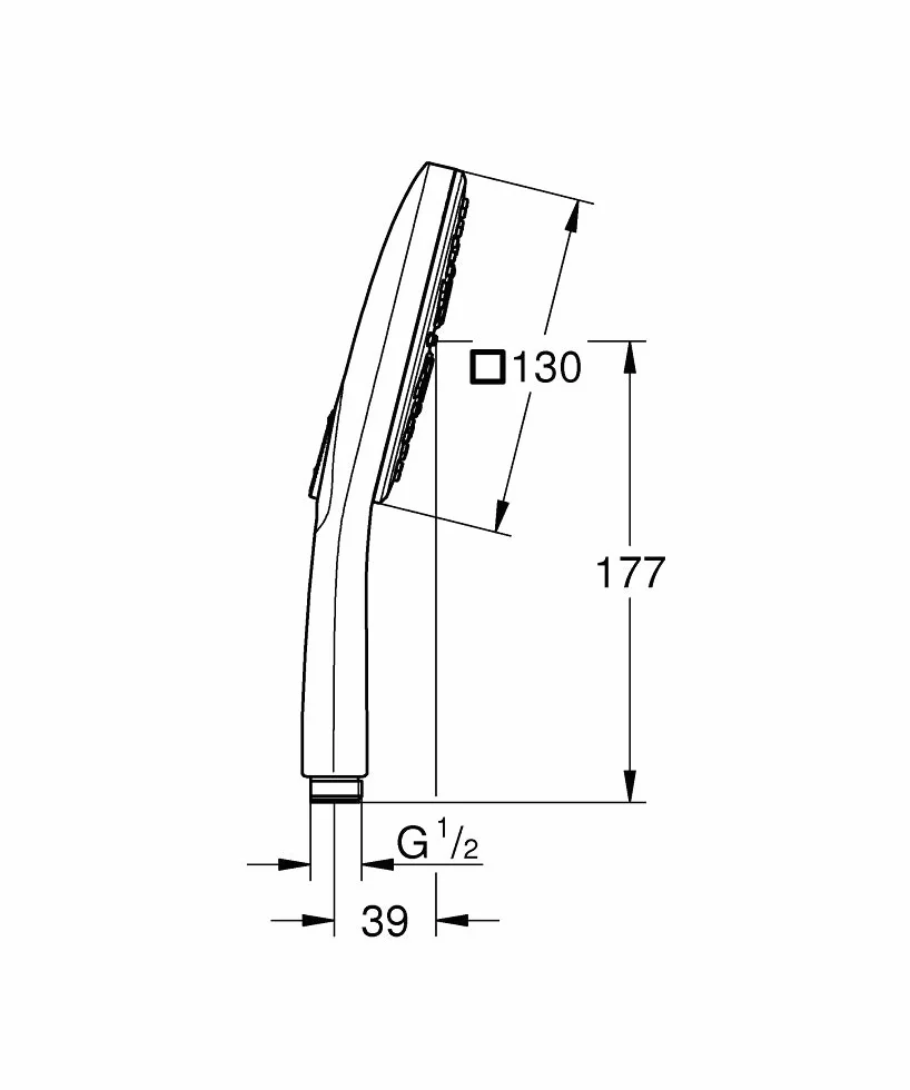 GROHE Rainshower 130 SmartActive Cube słuchawka prysznicowa 3 rodzaje strumienia, chrom, 26582000