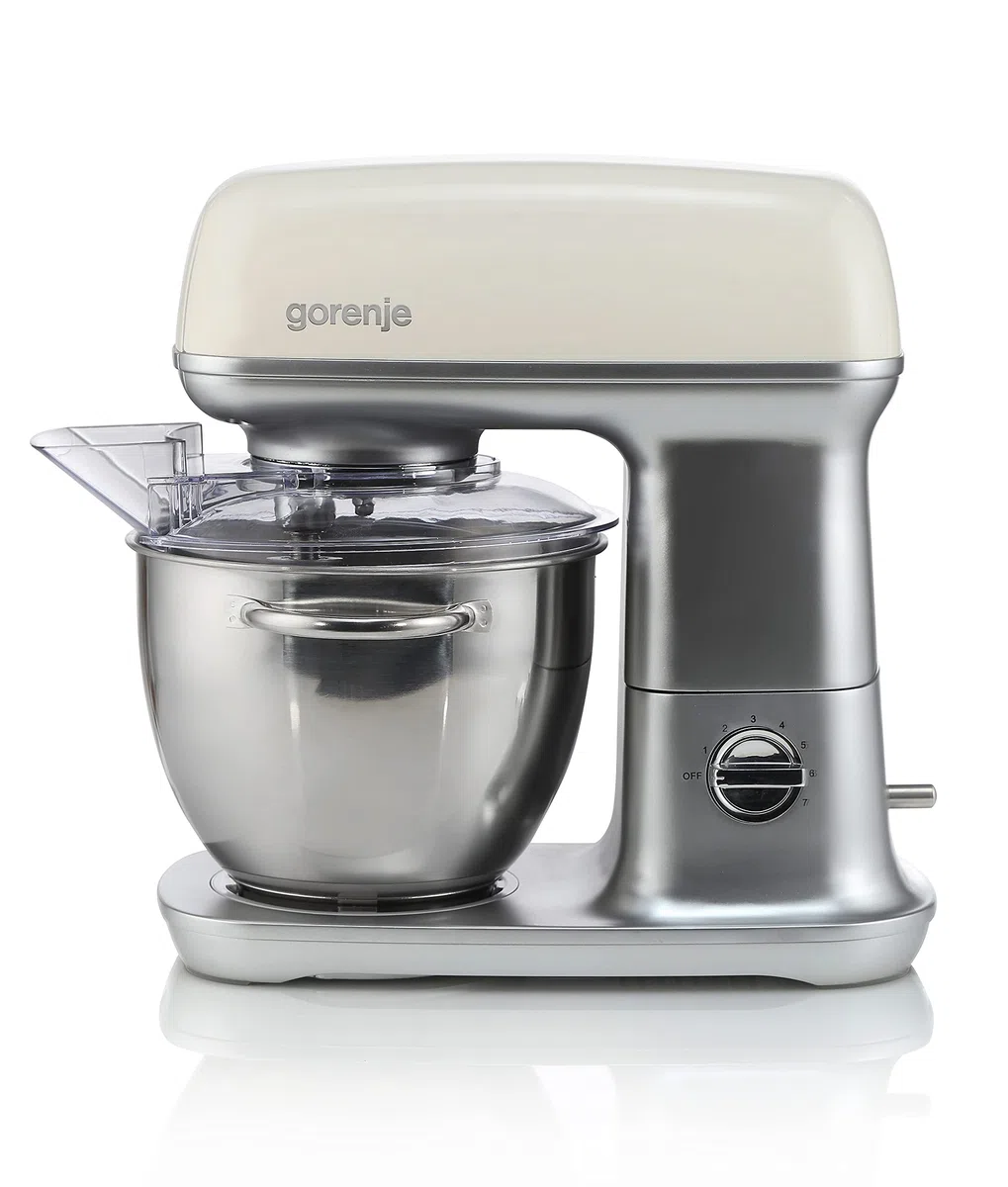 Gorenje MMC 1000 RL robot kuchenny, 7 stopni prędkości, misa 4,5 litra, moc silnika 1000 W, miksowanie 3D, SuperSilent/EasyClean/ochrona przed przegrzaniem, regulacja prędkości obrotowej, szampan