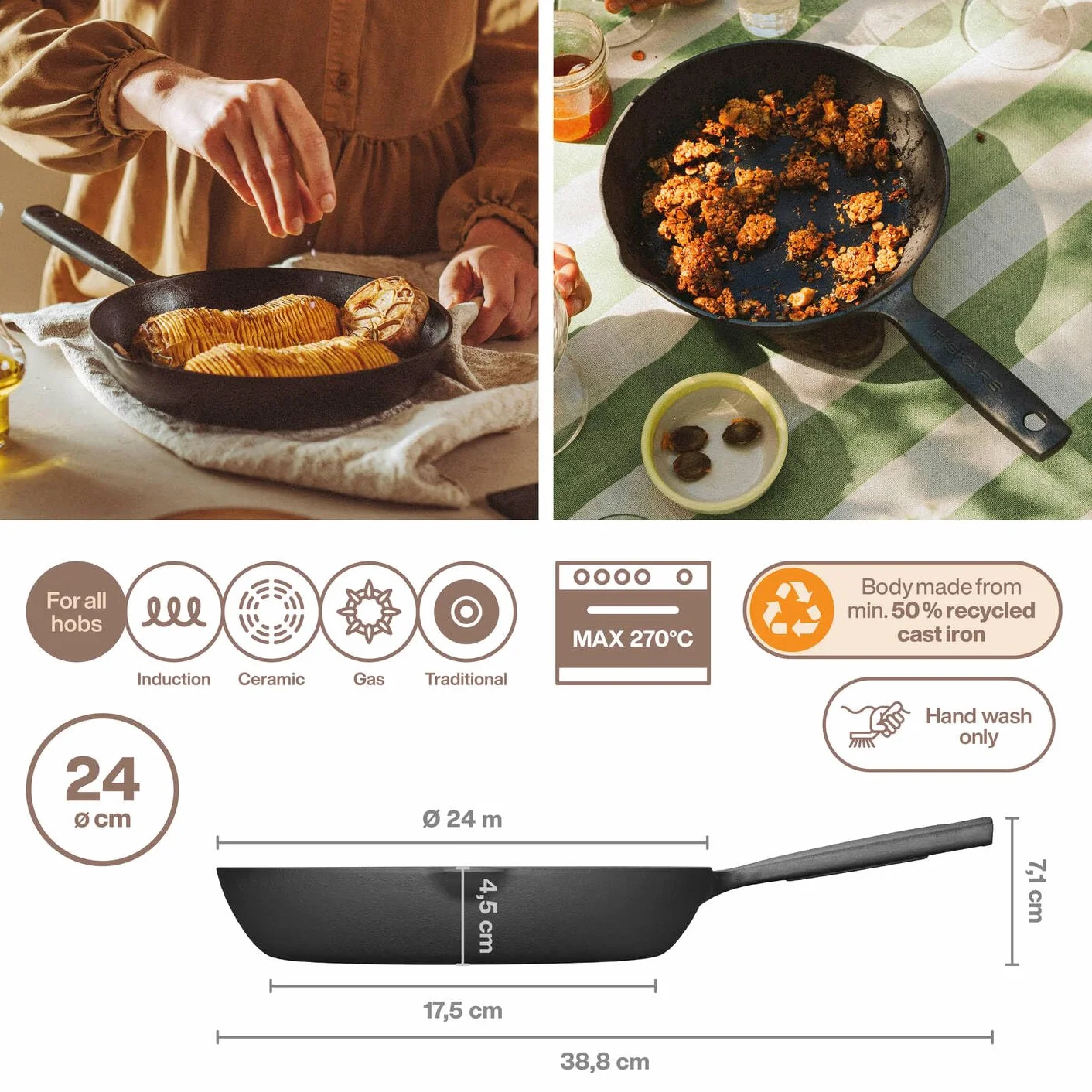Fiskars Folken Frying Pan 24cm
