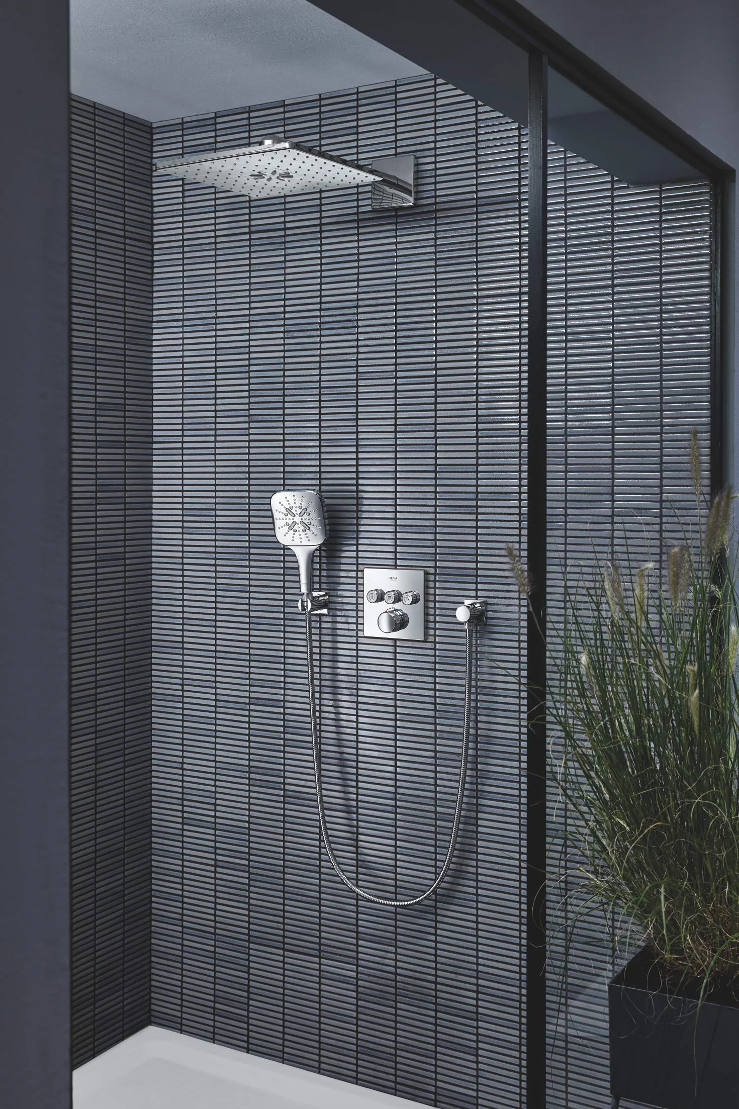GROHE Rainshower 130 SmartActive Cube słuchawka prysznicowa 3 rodzaje strumienia, chrom, 26582000
