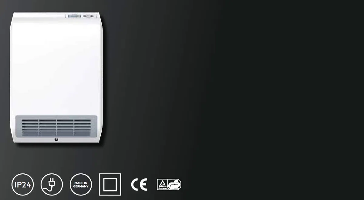 AEG Termowentylator VH 213, ceramiczny termowentylator energooszczędny, 2000 W na ok. 25 m², certyfikat TÜV, wyświetlacz LCD, zegar tygodniowy, łazienka, 238296