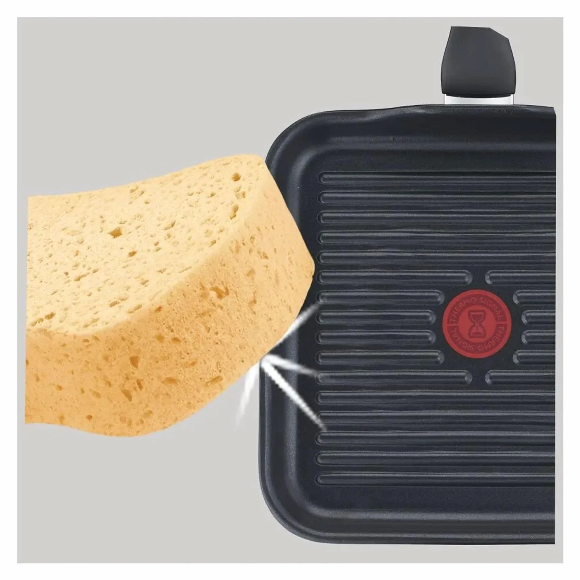 Tefal Selection patelnia grillowa 26 x 26 cm, tytanowa powłoka nieprzywierająca, wskaźnik temperatury Thermo-Spot, Advanced Induction, do wszystkich rodzajów kuchenek, w tym indukcyjnych