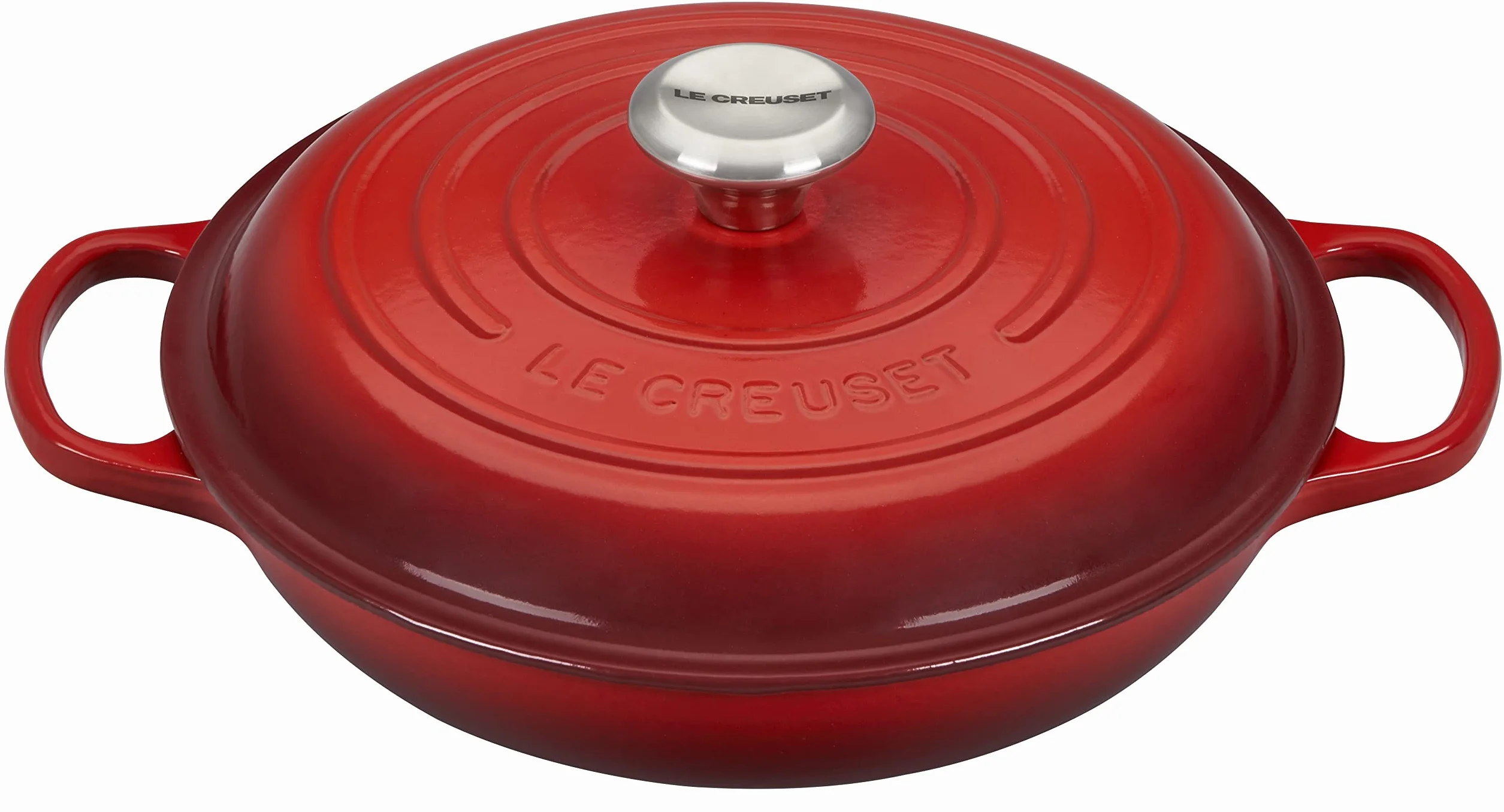 Le Creuset Signature żeliwny garnek Gourmet, okrągły, Ø 26 cm, 2,2 l, do wszystkich rodzajów kuchenek włącznie z indukcyjnymi, 4,205 kg, wiśniowa czerwień
