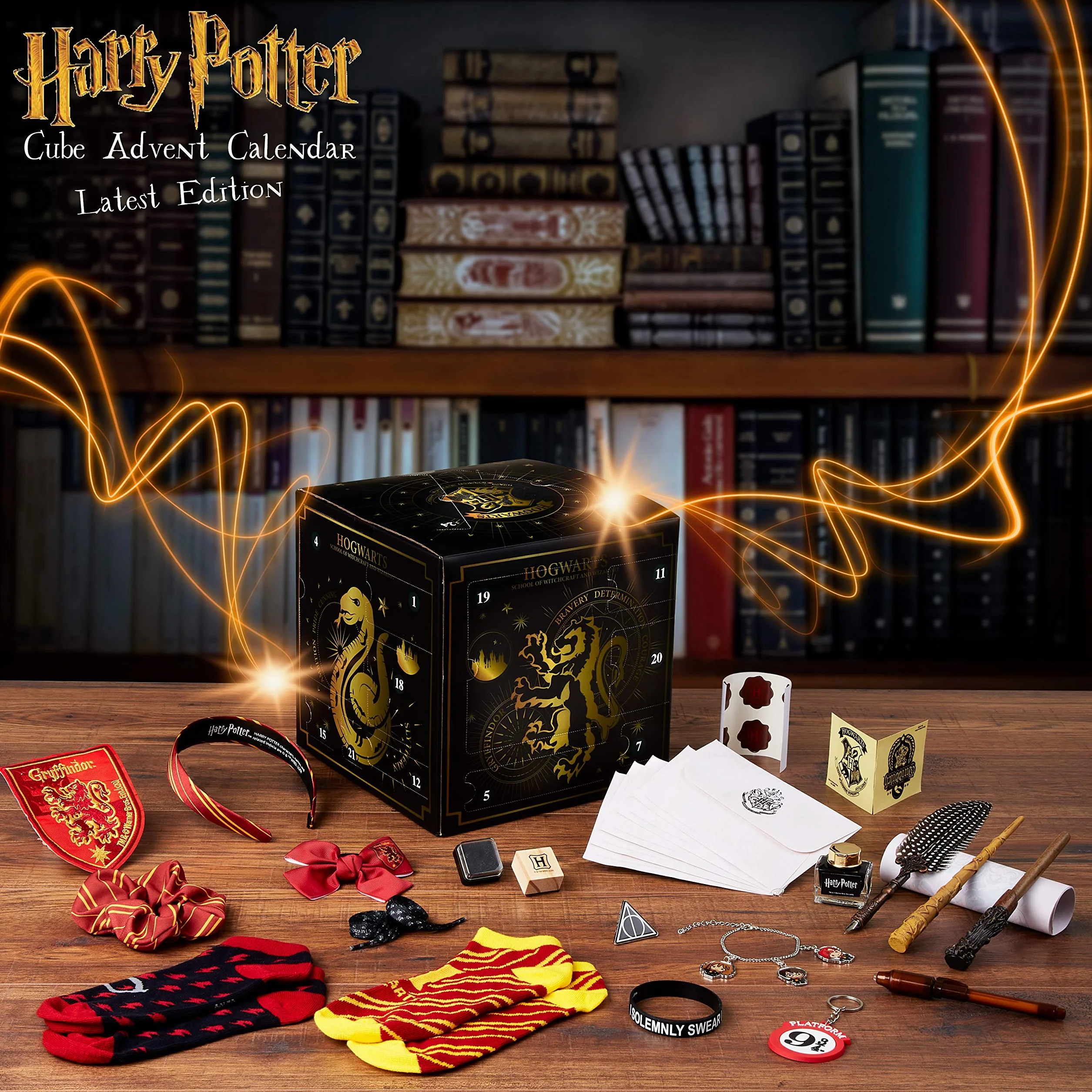 Harry Potter Kalendarz adwentowy 2021 dla dzieci, kształt kostki, 24 niespodzianki, biżuteria, prezenty do kalendarza adwentowego