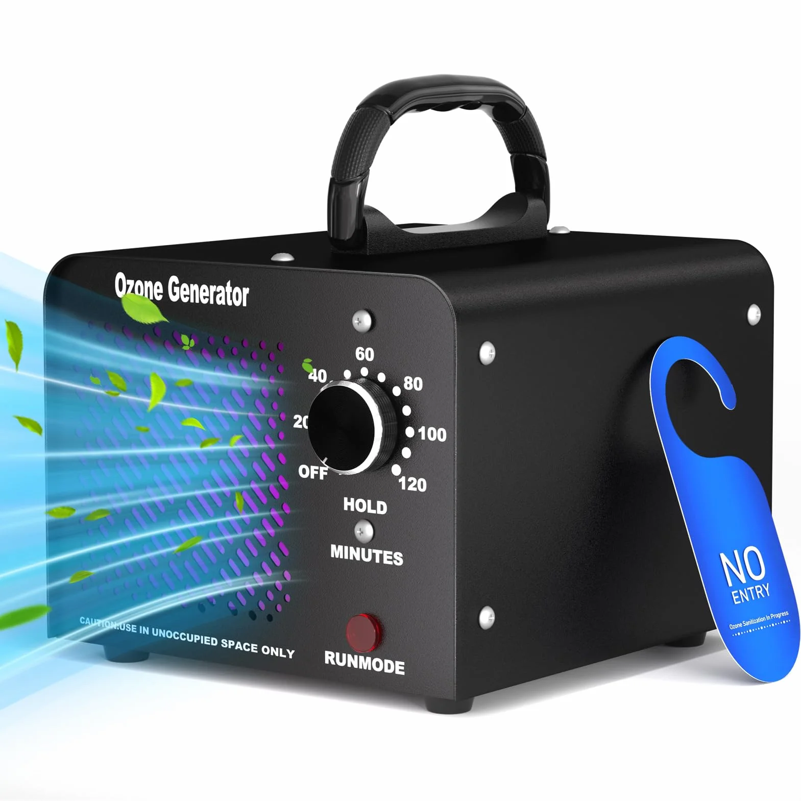 Fwiull Generator ozonu 30 000 mg/h, przemysłowy oczyszczacz powietrza z timerem do 300 m², eliminuje zapachy do samochodów, mieszkania, dymu, zwierząt domowych i kuchni