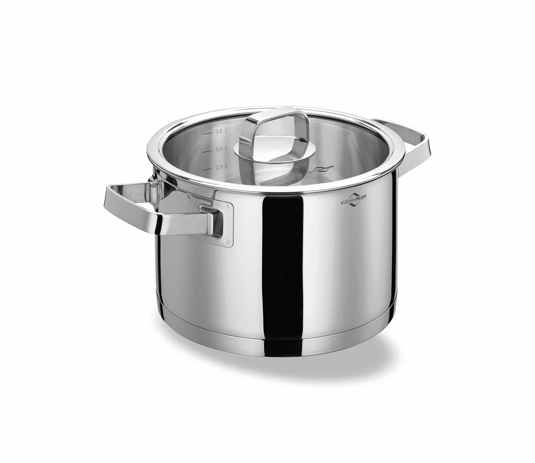 Küchenprofi Cook San Remo Garnek Do Gotowania 20 cm | Wysokość 12,5 cm | 3,5 l | Indukcyjny | Wszystkie Rodzaje Kuchenek | Pokrywka Ze Szkła Bezpiecznego