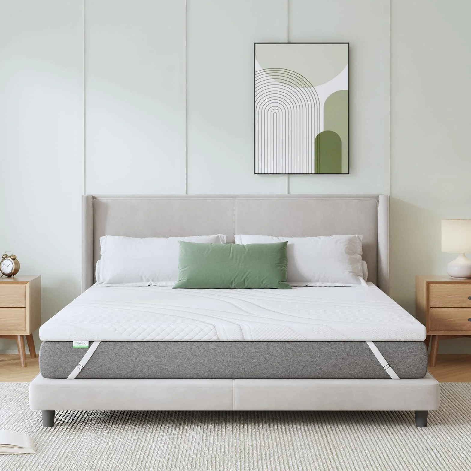 Novilla Materac nawierzchniowy 90 x 200 cm, wysokość 5 cm, nakładka żelowa z pianki memory, nakładka na łóżko kontynentalne, do przyczepy kempingowej, sofy do spania, poszewka nadaje się do prania,