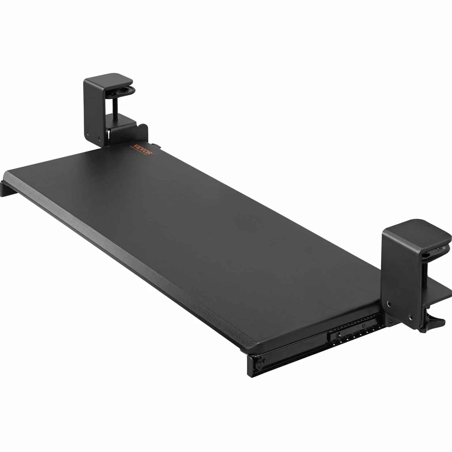 VEVOR Uchwyt na klawiaturę 68x28 cm Taca na klawiaturę i mysz, przesuwana pod biurkiem Max 5 kg, wysuwana klawiatura łatwa do montażu z zaciskami C bez wiercenia do komputera biurowego w domu