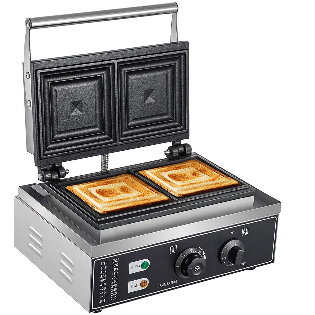 1500 W komercyjna maszyna do kanapek, elektryczna opiekacz do kanapek, burgerów, panini, toster, nieprzywierająca maszyna do robienia pączków, do robienia kanapek, gofrownica